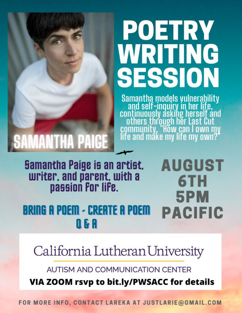 Poetry Writing Session with Samantha Paige