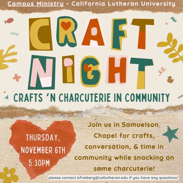 CRAFT NIGHT: Crafts 'n Charcuterie in Community
