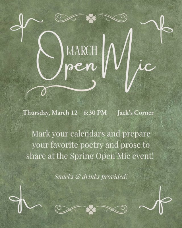 Open Mic Spring The English Department's Spring Open Mic Night | California Lutheran ...