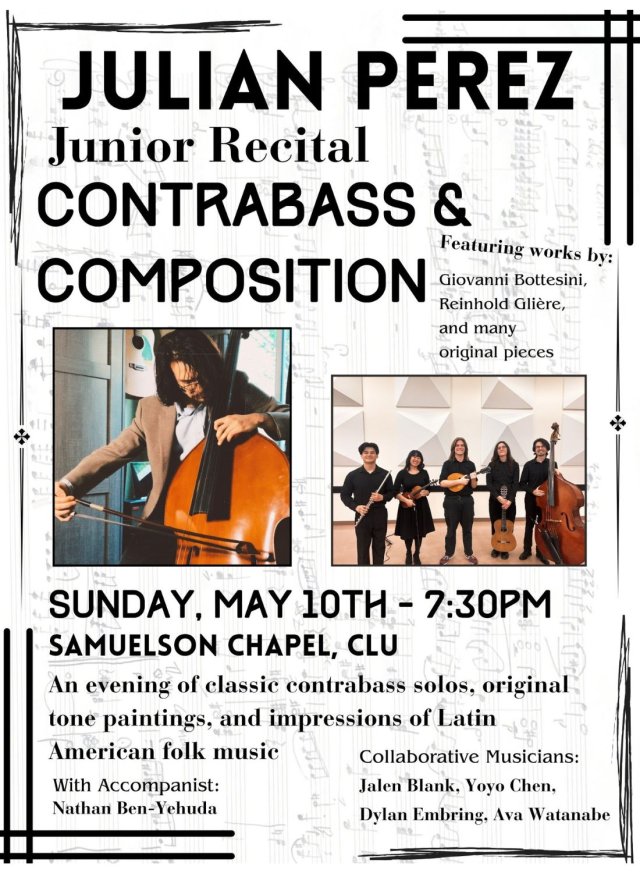 Julian Perez, Junior Recital: Contrabass & Composition