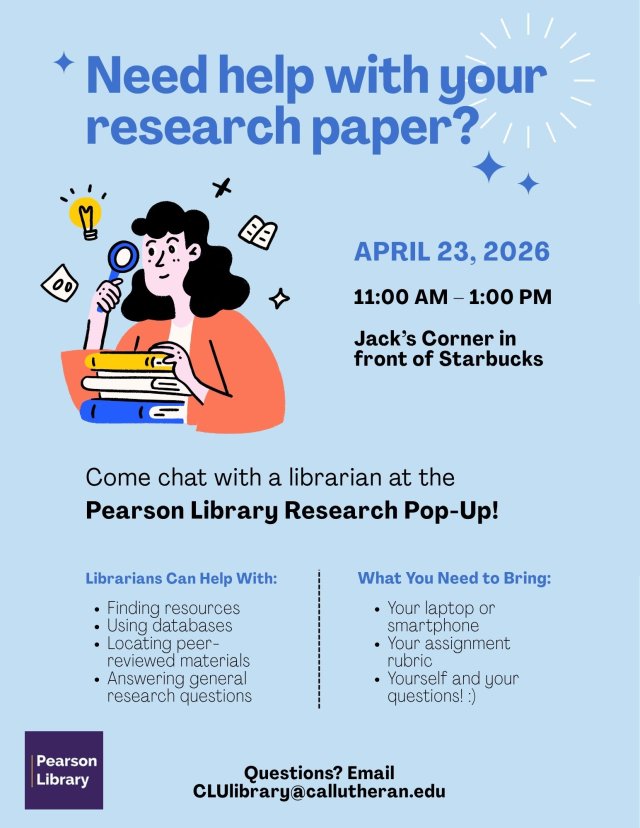 Research Pop-Up with Pearson Library