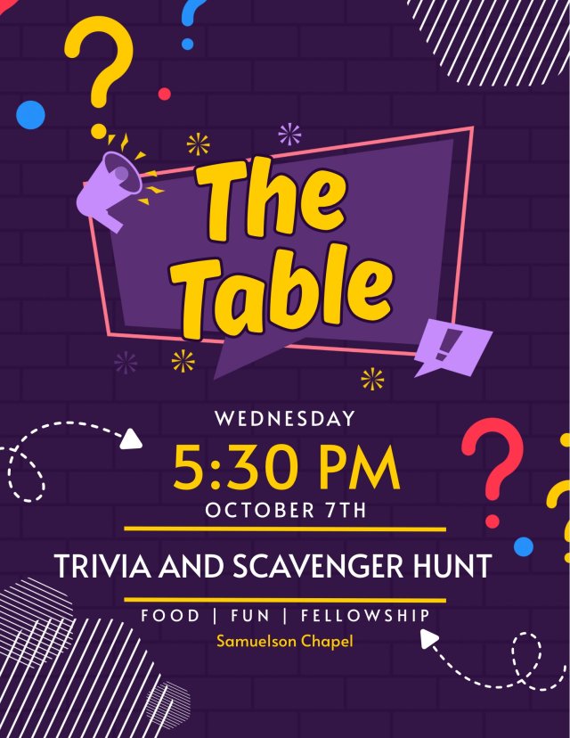 The Table: Trivia and Scavenger Hunt 