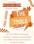 The Table- Service and Sukkot