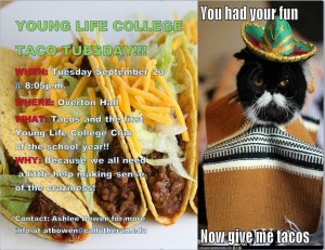 Young Life College TACO TUESDAY!