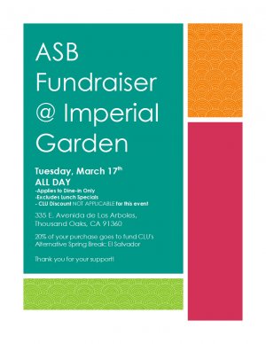 Alternative Spring Break Fundraiser @ Imperial Garden