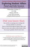 Exploring Student Affairs: Panel and Info Session 