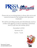 PRSSA Christmas party: writing letters to those who serve