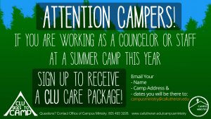Campus Ministry Care package Sign Ups 