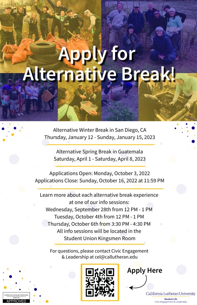 Alternative Break Applications OPEN