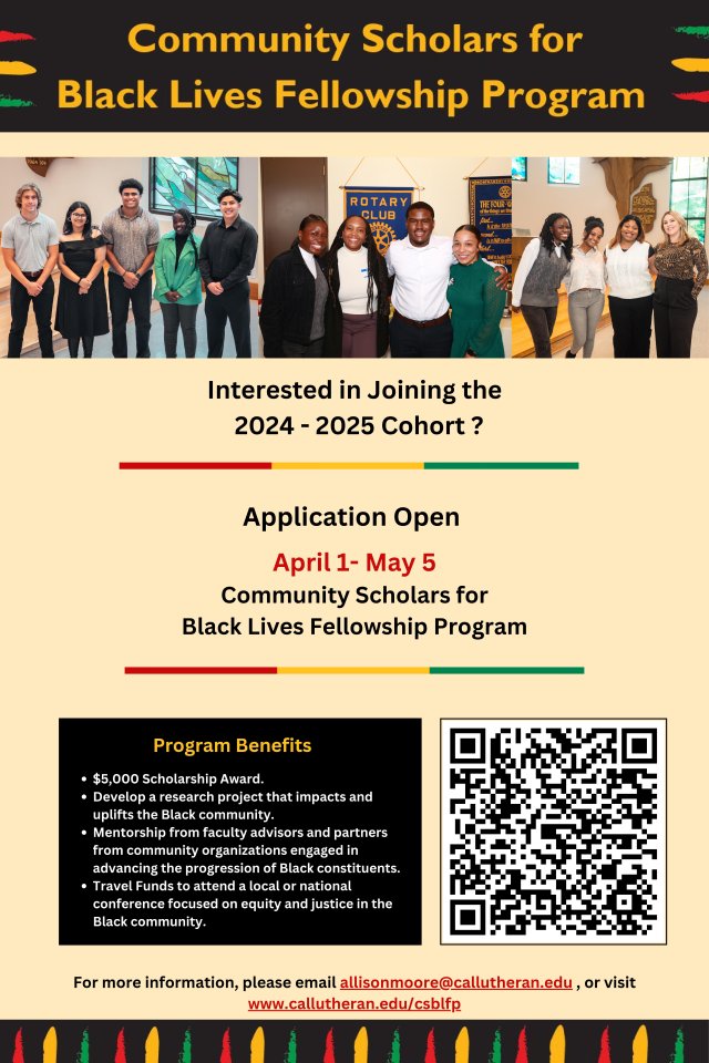 Community Scholars for Black Lives Fellowship Program- Application 