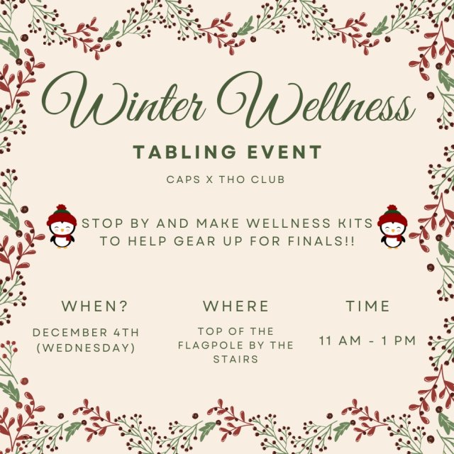 Winter Wellness Tabling Event 