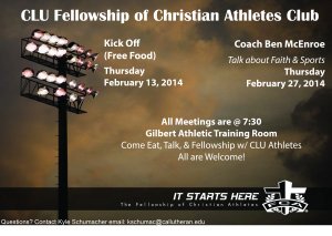 CLU Fellowship of Christian Athletes KICK OFF