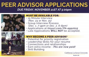 Peer Advisor Applications 