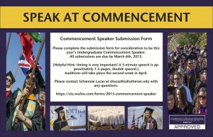 Do you want to speak at Commencment?