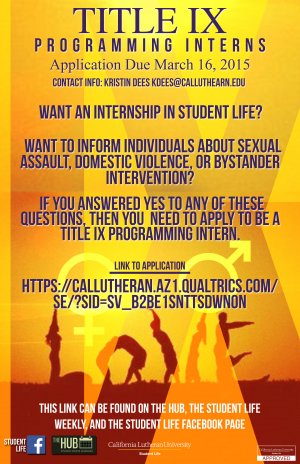 Student Life Title IX Intern application