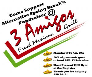 Alternative Spring Break Fundraiser @ 3 Amigos 