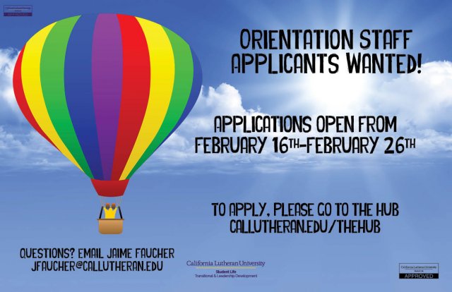 Orientation Staff Applications Open