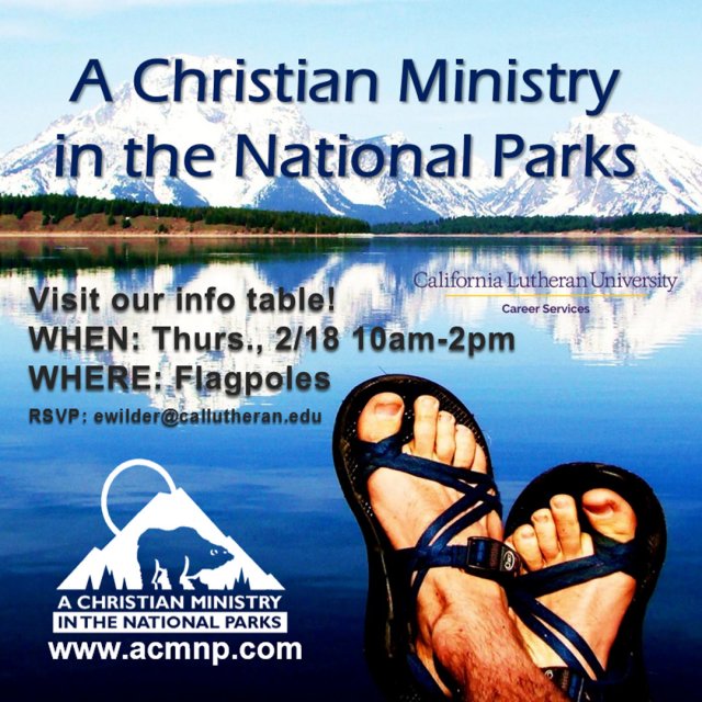 Info Table With A Christian Ministry In The National Parks Cal Lutheran
