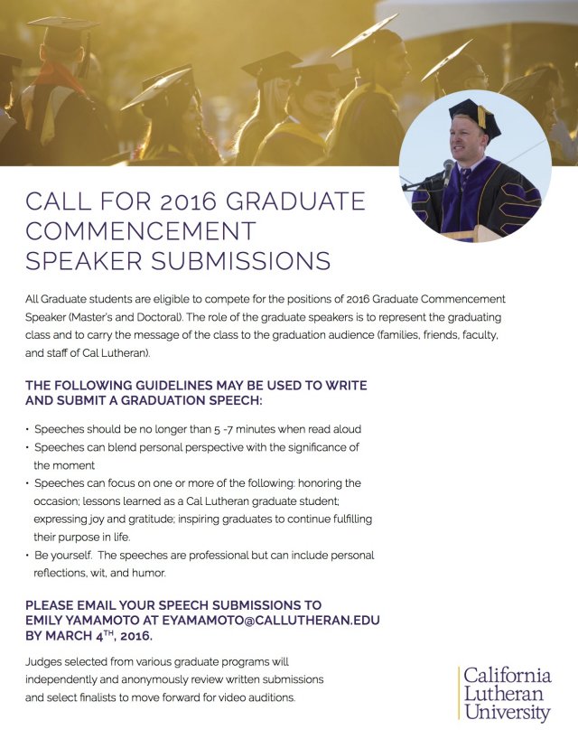 Graduate Student Commencement Speech California Lutheran University