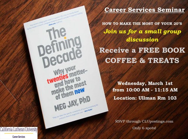 Career Services Book Seminar: The Defining Decade