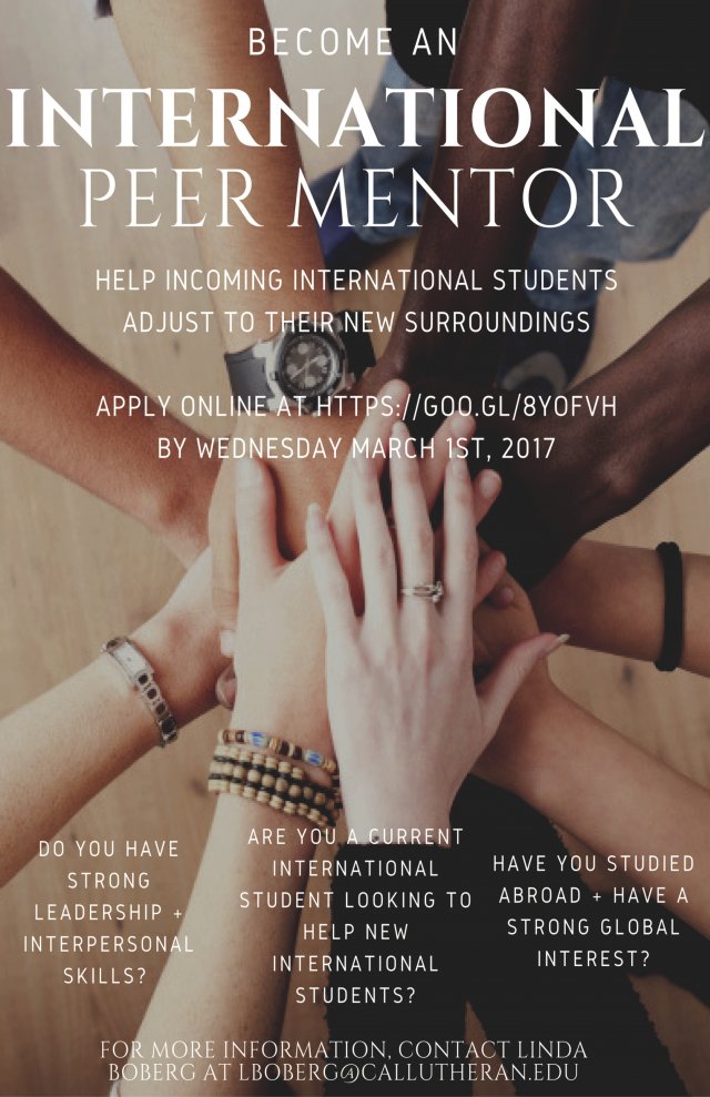 Become An International Peer Mentor!