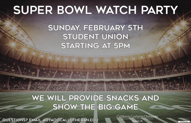 Student Union Superbowl Watch Party