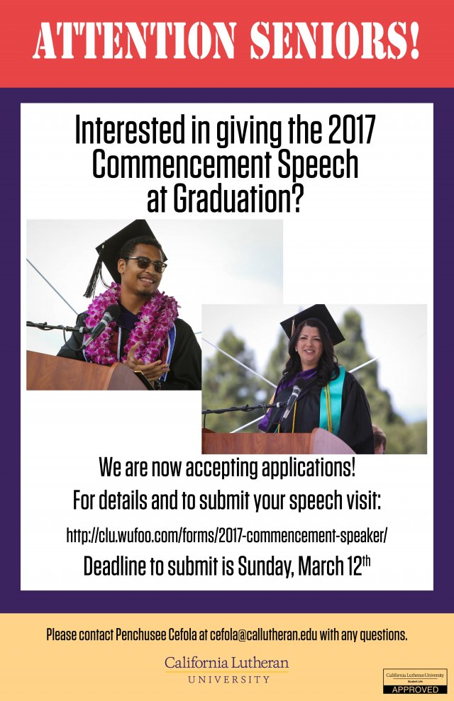Commencement Speakers Wanted California Lutheran University