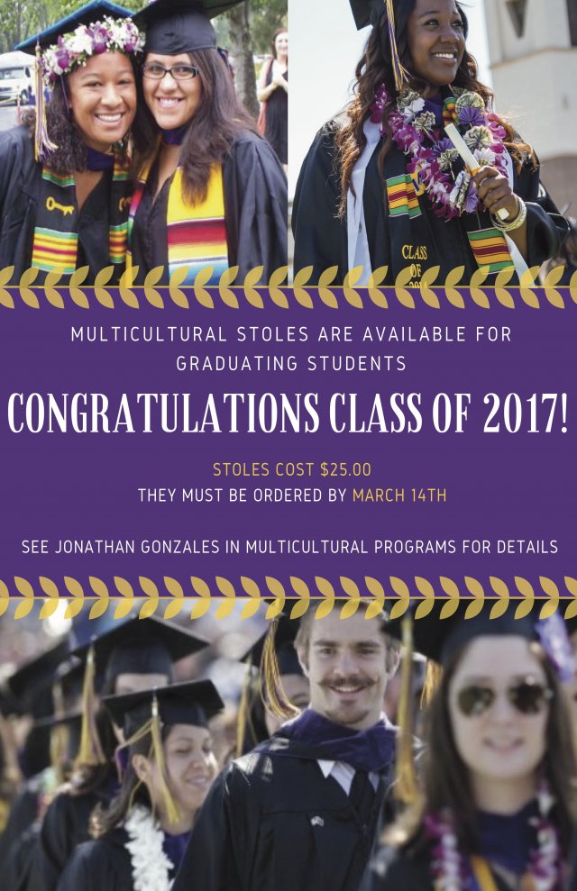 Multicultural Stoles Are Available For Commencement!