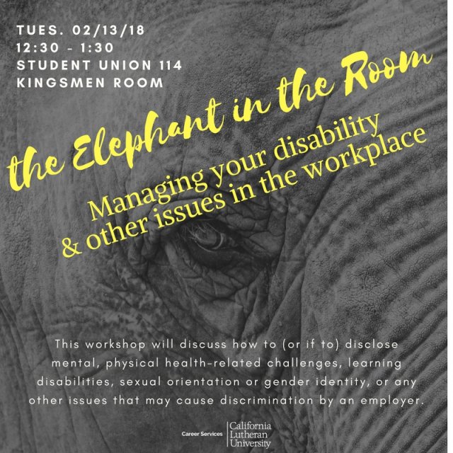 The Elephant in the Room: Managing your Disability and Other Issues in the Workplace