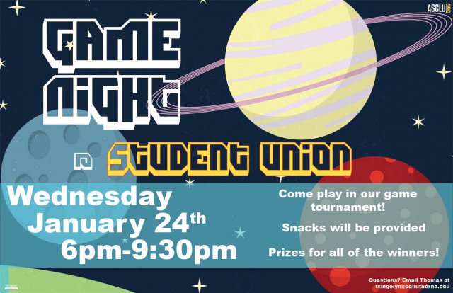 ASCLUG Presents: Game Night in the Student Union