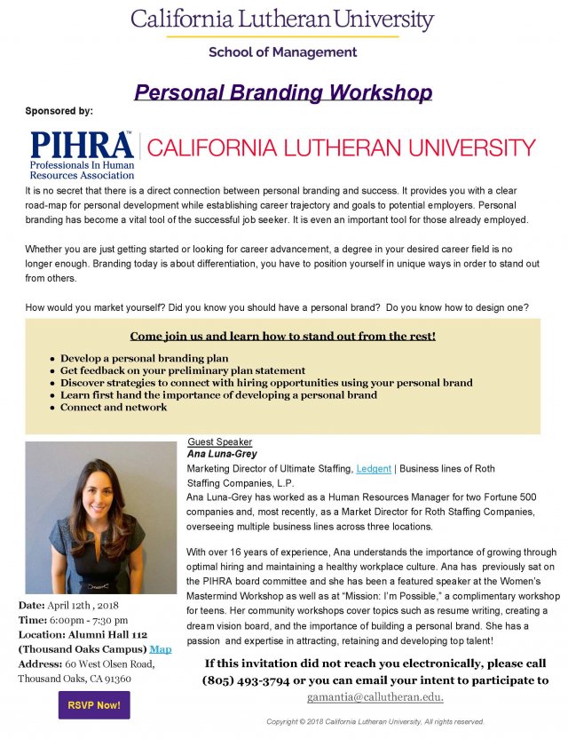 Personal Branding California Lutheran University