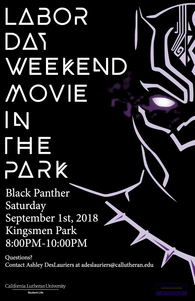 Labor Day Weekend "Black Panther" Movie In The Park 