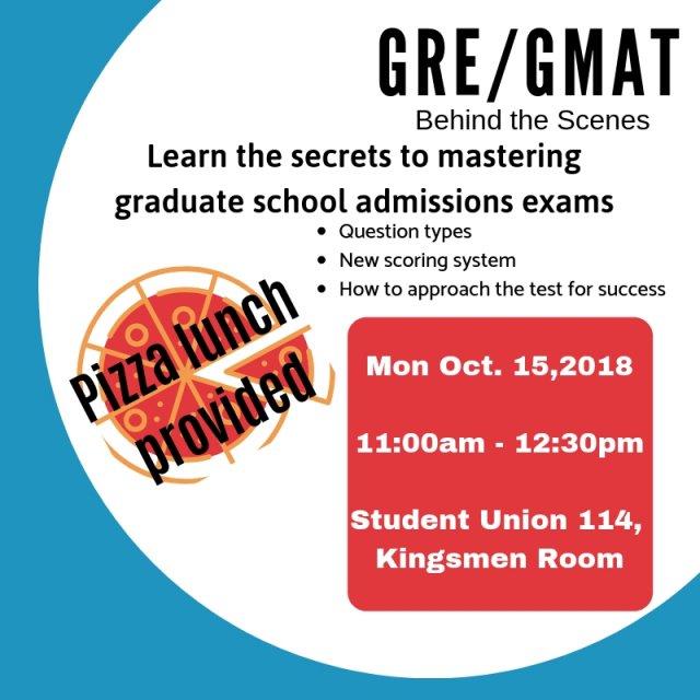 GRE/GMAT Behind the Scenes and Personal Statement Workshop