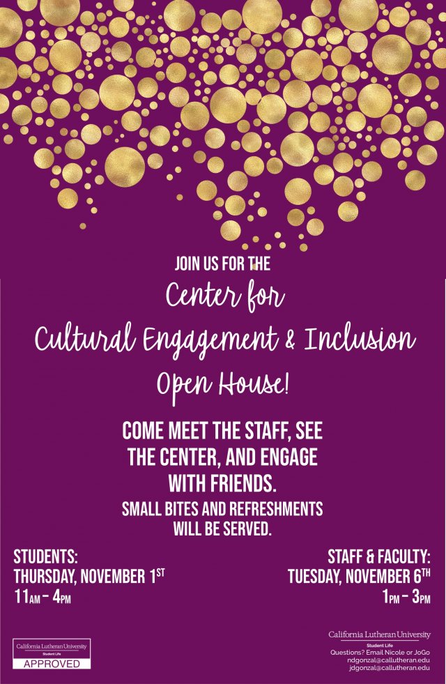 Center for Cultural Engagement and Inclusion Staff & Faculty Open House