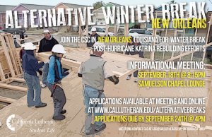 Alternative Winter Break- New Orleans Applications Available!
