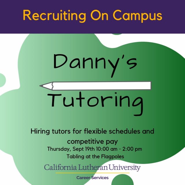 Recruiting on campus: Danny's Tutoring