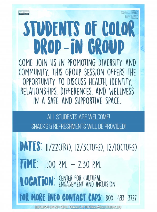 Student of Color Drop-In Group