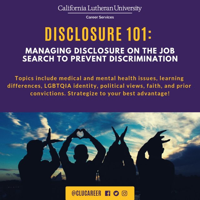 Disclosure 101: Managing disclosure on the job search to prevent discrimination 