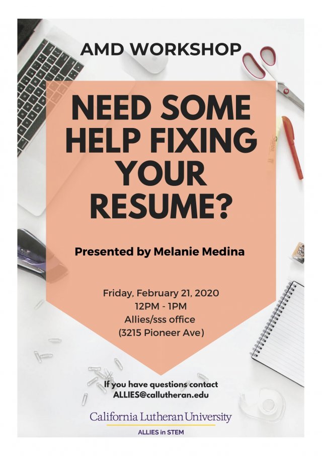 AMD Workshop: Need Some Help Fixing Your Resume? 