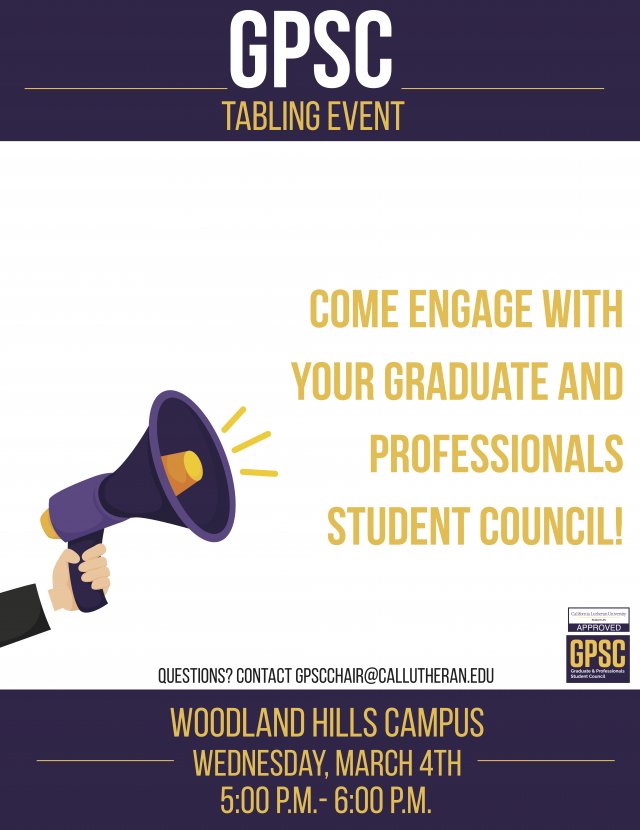 GPSC Tabling Event at Woodland Hills