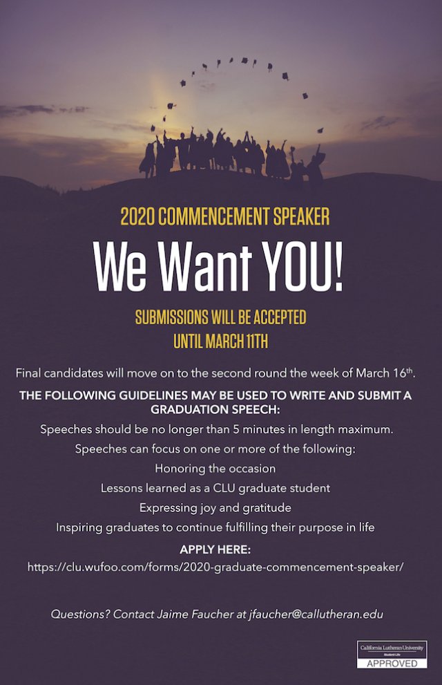 Apply to be the Graduate Commencement Speaker!