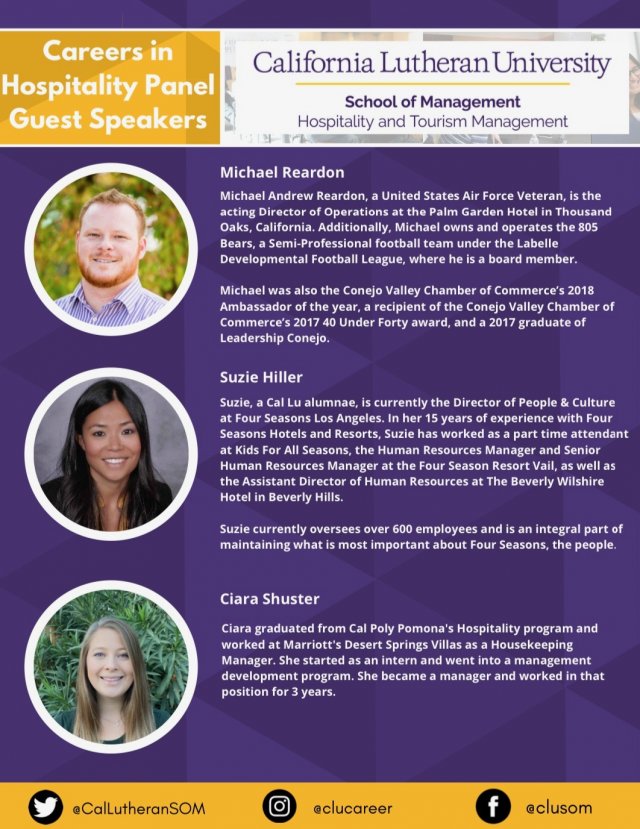 Careers in Hospitality Zoom Panel