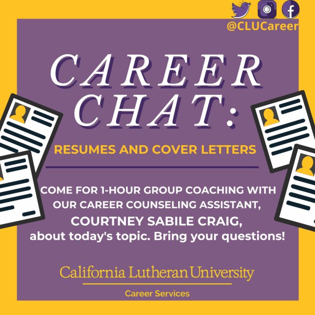 Career Chat: Resumes and Cover Letters