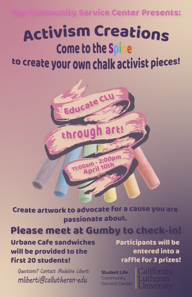 Community Service Center Presents: Activism Creations