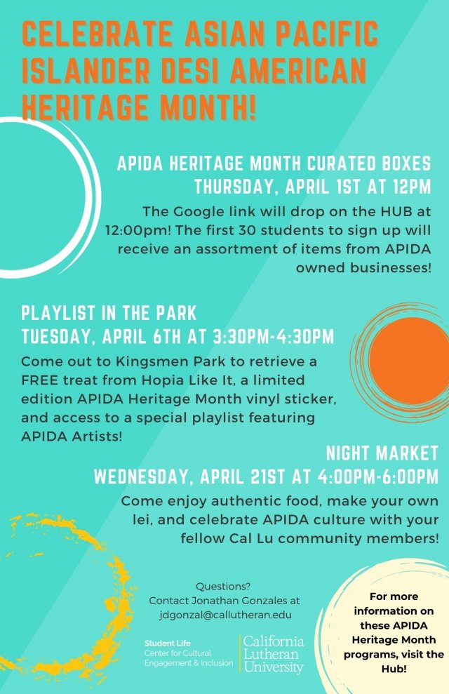 Asian Pacific Islander Desi American Heritage Month (APIDA) Programming