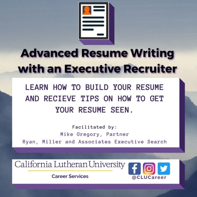 Advanced Resume Writing with an Executive Recruiter