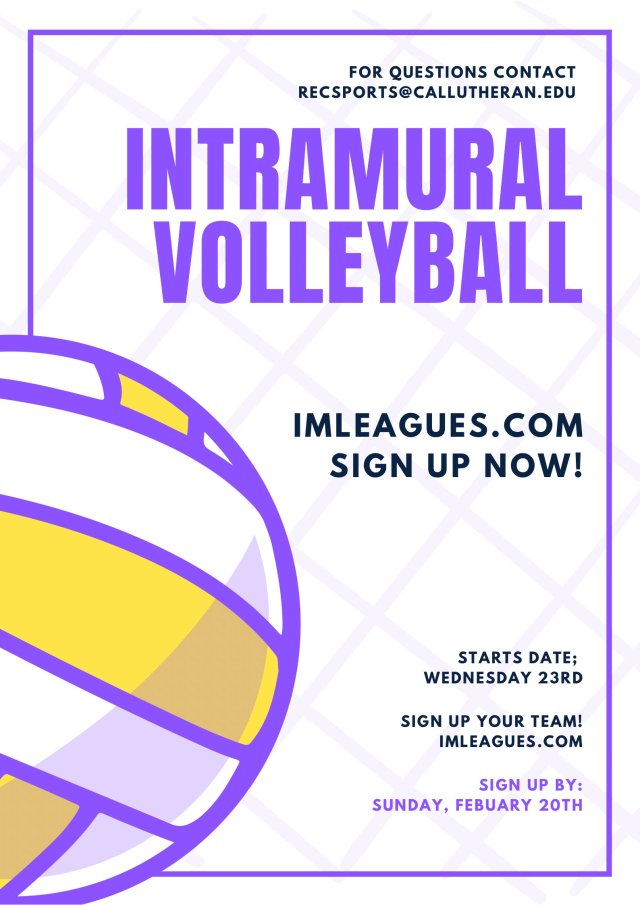 Intramural Volleyball Team Sign-Ups
