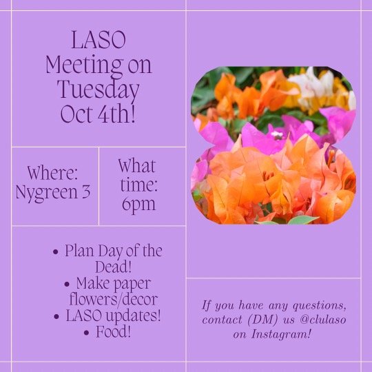 LASO On Monday October 4!