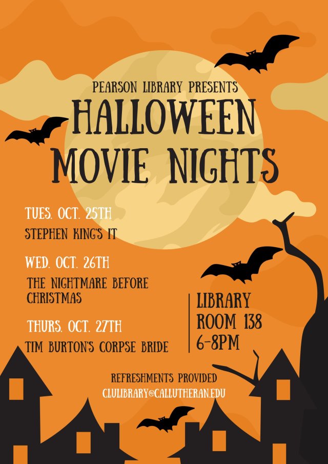 Pearson Library Halloween Movie Nights