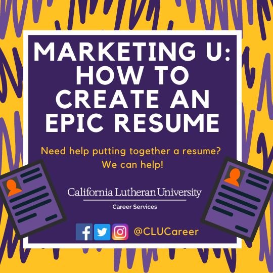Marketing U: How to Create and Epic Resume